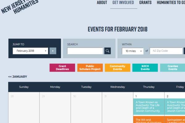 Screenshot of digital calendar page