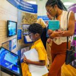 Visitors to the "Voices and Votes" Exhibit