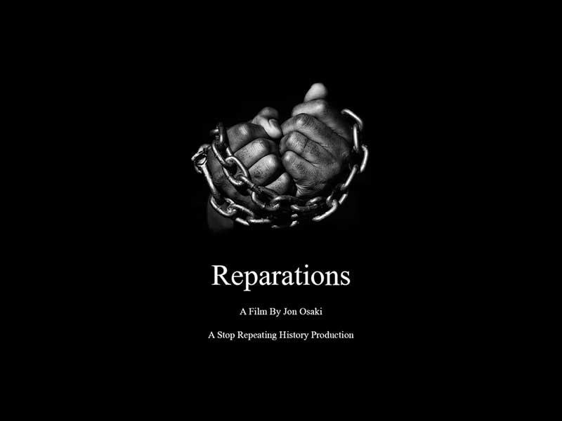 Title slide for "Reparations" film