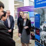 Visitors enjoy the Voices and Voices exhibit in 2022