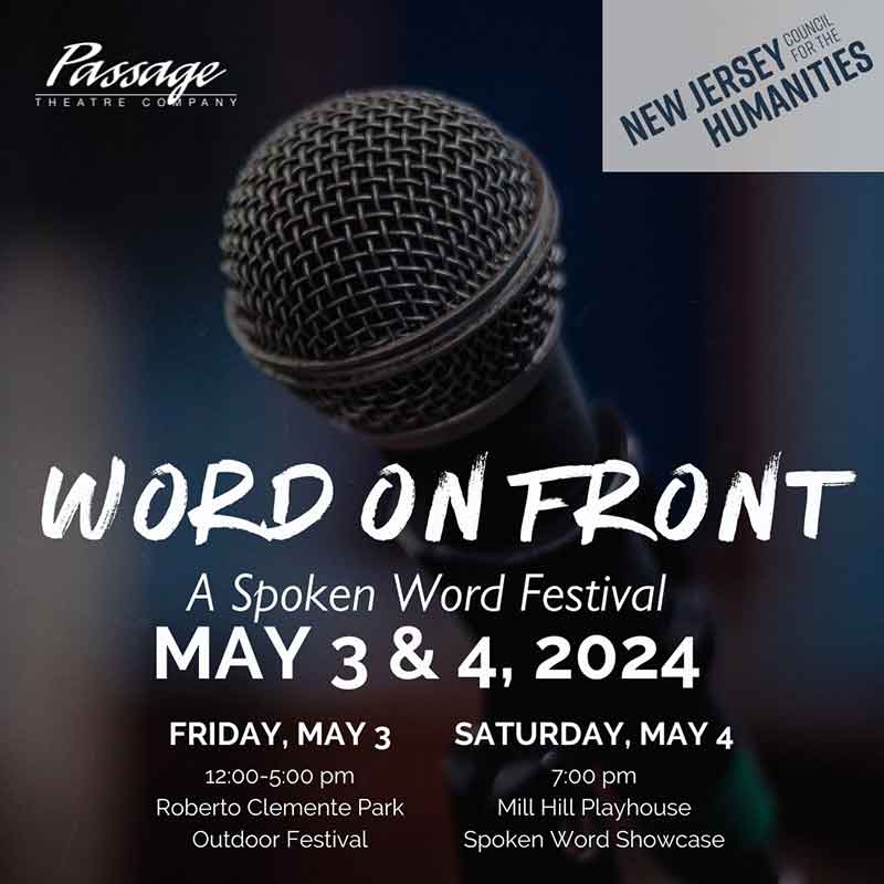 Event graphic for Word on Front Spoken Word Festival