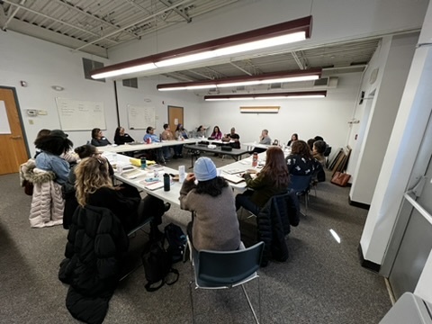 Participants in the Community History roundtable, in discussion