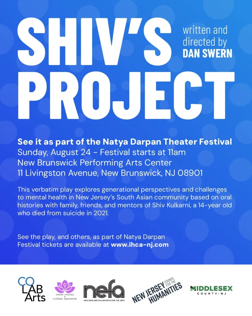 Blue graphic with white lettering "Shiv's Project"