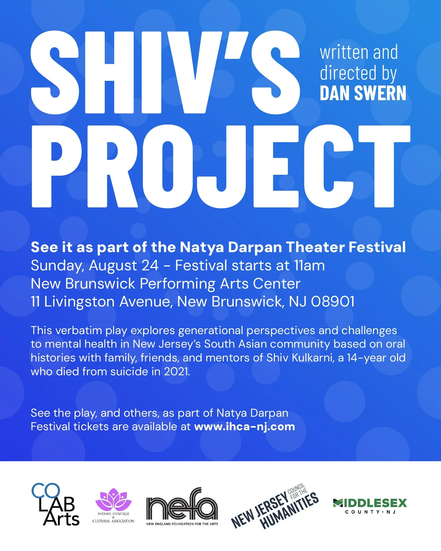 Blue graphic with white lettering "Shiv's Project"