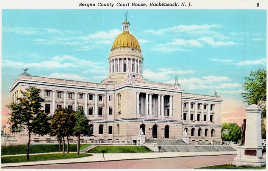 bergen-county-courthouse-postcard Illustrated postcard depicting the Bergen County Courthhouse