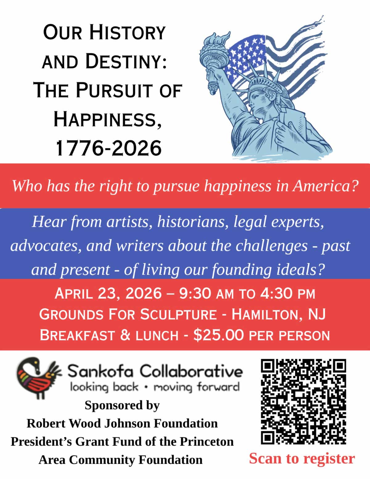Flyer for "Our History and Destiny" event