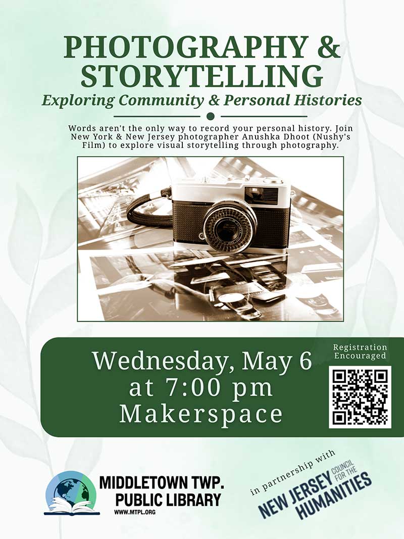 Photography & Storytelling event flyer